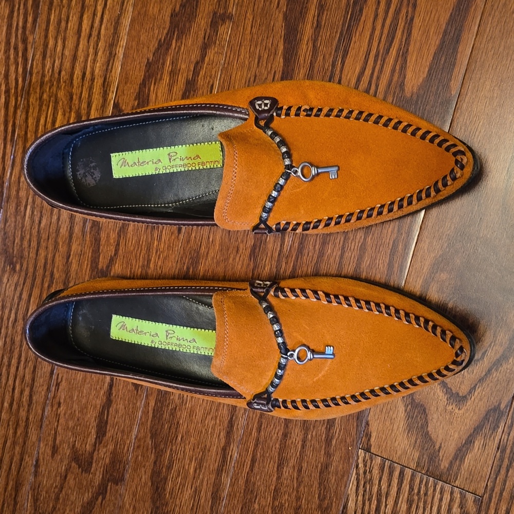 🇮🇹MATERIA PRIMA BY GOFFREDO FANTINI WHIP STITCHED KEY DRIVING LOAFER Burnt Siena